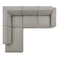 Restore Pewter 4-Piece Performance Fabric Upholstered Modular L-Shaped Sofa - 96.5x117.3" - Ornate Home
