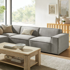 Restore Pewter 4-Piece Performance Fabric Upholstered Modular L-Shaped Sofa - 96.5x117.3" - Ornate Home