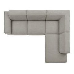 Restore Pewter 4-Piece Performance Fabric Upholstered Modular L-Shaped Sofa - 96.5x117.3x28" - Ornate Home