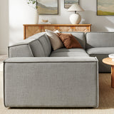 Restore Pewter 4-Piece Performance Fabric Upholstered Modular L-Shaped Sofa - 96.5x117.3x28" - Ornate Home