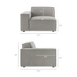 Restore Pewter 4-Piece Performance Fabric Upholstered Modular L-Shaped Sofa - 96.5x117.3x28" - Ornate Home