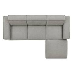 Restore Pewter 4-Piece Performance Fabric Upholstered Modular Sofa Set with Ottoman - Ornate Home