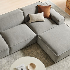 Restore Pewter 4-Piece Performance Fabric Upholstered Modular Sofa Set with Ottoman - Ornate Home