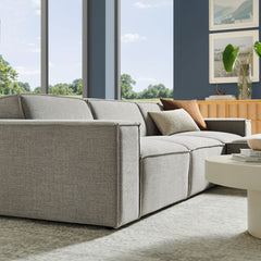Restore Pewter 4-Piece Performance Fabric Upholstered Modular Sofa Set with Ottoman - Ornate Home