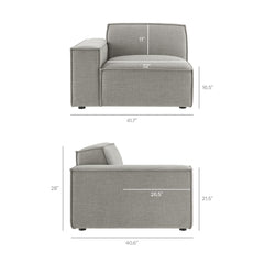 Restore Pewter 4-Piece Performance Fabric Upholstered Modular Sofa Set with Ottoman - Ornate Home