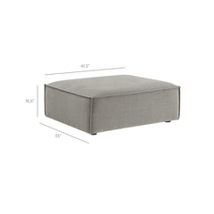 Restore Pewter 4-Piece Performance Fabric Upholstered Modular Sofa Set with Ottoman - Ornate Home