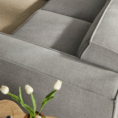 Restore Pewter 5-Piece Performance Fabric Upholstered Modular L-Shaped Sofa - Ornate Home