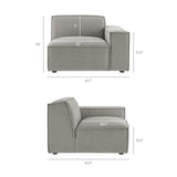 Restore Pewter 5-Piece Performance Fabric Upholstered Modular L-Shaped Sofa - Ornate Home