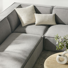 Restore Pewter 6-Piece Performance Fabric Upholstered U-Shaped Sectional Sofa - Ornate Home