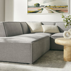 Restore Pewter 6-Piece Performance Fabric Upholstered U-Shaped Sectional Sofa - Ornate Home