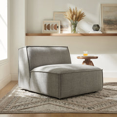 Restore Pewter Performance Fabric Upholstered Armless Modular Chair - Ornate Home