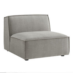 Restore Pewter Performance Fabric Upholstered Armless Modular Chair - Ornate Home