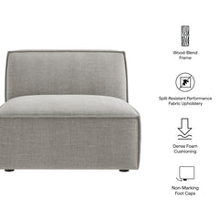 Restore Pewter Performance Fabric Upholstered Armless Modular Chair - Ornate Home
