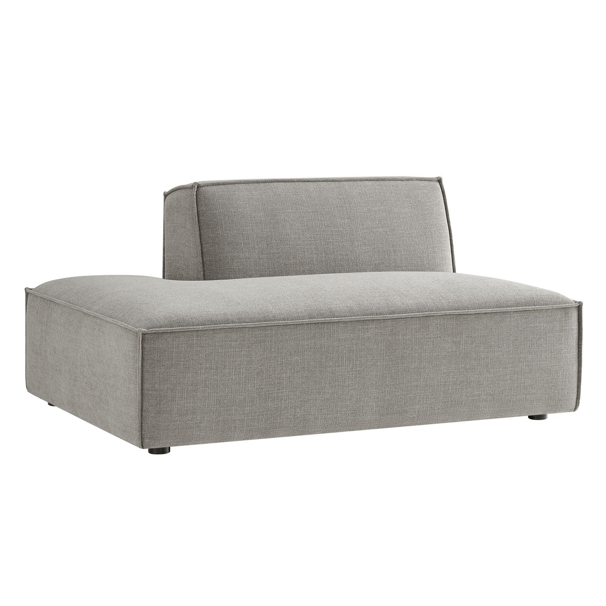 Restore Pewter Performance Fabric Upholstered Left-Facing Armless Modular Chaise - Ornate Home