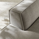 Restore Pewter Performance Fabric Upholstered Left-Facing Armless Modular Chaise - Ornate Home