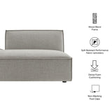 Restore Pewter Performance Fabric Upholstered Left-Facing Armless Modular Chaise - Ornate Home