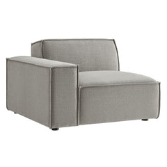Restore Pewter Performance Fabric Upholstered Left-Facing Modular Lounge Chair - Ornate Home