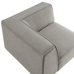 Restore Pewter Performance Fabric Upholstered Modular Corner Chair - Ornate Home