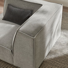 Restore Pewter Performance Fabric Upholstered Modular Corner Chair - Ornate Home