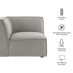 Restore Pewter Performance Fabric Upholstered Modular Corner Chair - Ornate Home