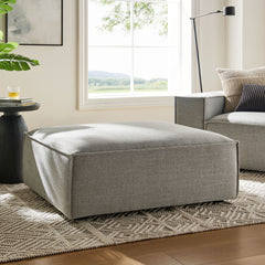 Restore Pewter Performance Fabric Upholstered Modular Ottoman - Ornate Home