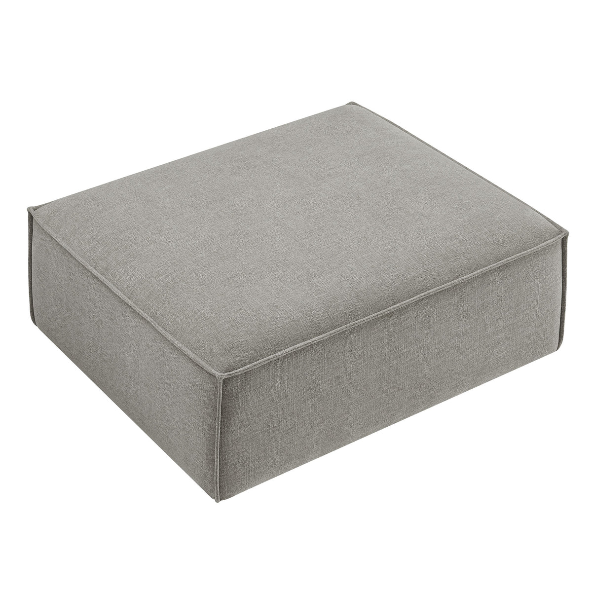 Restore Pewter Performance Fabric Upholstered Modular Ottoman - Ornate Home