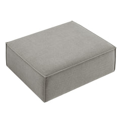 Restore Pewter Performance Fabric Upholstered Modular Ottoman - Ornate Home