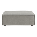 Restore Pewter Performance Fabric Upholstered Modular Ottoman - Ornate Home