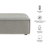 Restore Pewter Performance Fabric Upholstered Modular Ottoman - Ornate Home