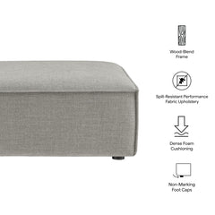 Restore Pewter Performance Fabric Upholstered Modular Ottoman - Ornate Home