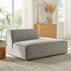 Restore Pewter Performance Fabric Upholstered Right-Facing Armless Modular Chaise - Ornate Home