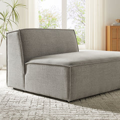 Restore Pewter Performance Fabric Upholstered Right-Facing Armless Modular Chaise - Ornate Home