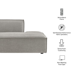 Restore Pewter Performance Fabric Upholstered Right-Facing Armless Modular Chaise - Ornate Home