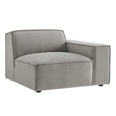 Restore Pewter Performance Fabric Upholstered Right-Facing Modular Lounge Chair - Ornate Home