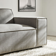 Restore Pewter Performance Fabric Upholstered Right-Facing Modular Lounge Chair - Ornate Home