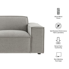 Restore Pewter Performance Fabric Upholstered Right-Facing Modular Lounge Chair - Ornate Home