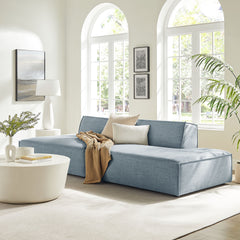 Restore Sky 2-Piece Performance Fabric Upholstered Modular Loveseat - 40.5x112" - Ornate Home