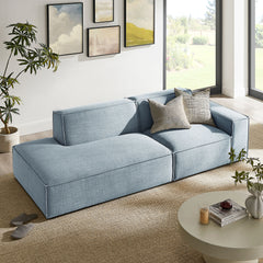 Restore Sky 2-Piece Performance Fabric Upholstered Modular Loveseat - 40.6x97.7" - Ornate Home