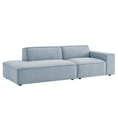 Restore Sky 2-Piece Performance Fabric Upholstered Modular Loveseat - 40.6x97.7" - Ornate Home