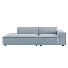 Restore Sky 2-Piece Performance Fabric Upholstered Modular Loveseat - 40.6x97.7" - Ornate Home