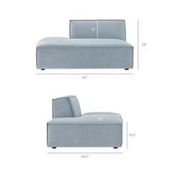 Restore Sky 2-Piece Performance Fabric Upholstered Modular Loveseat - 40.6x97.7" - Ornate Home