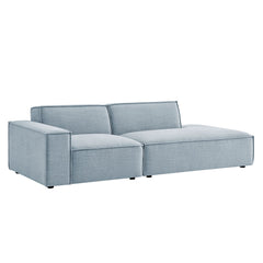 Restore Sky 2-Piece Performance Fabric Upholstered Modular Loveseat - 40.6x97.7x28" - Ornate Home