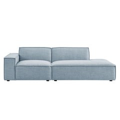 Restore Sky 2-Piece Performance Fabric Upholstered Modular Loveseat - 40.6x97.7x28" - Ornate Home