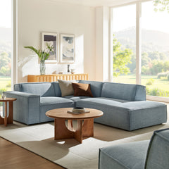 Restore Sky 3-Piece Performance Fabric Upholstered Modular L-Shaped Sectional Sofa - 82.3x96.6" - Ornate Home