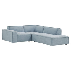 Restore Sky 3-Piece Performance Fabric Upholstered Modular L-Shaped Sectional Sofa - 82.3x96.6" - Ornate Home