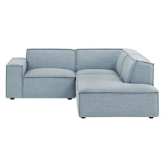 Restore Sky 3-Piece Performance Fabric Upholstered Modular L-Shaped Sectional Sofa - 82.3x96.6" - Ornate Home