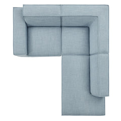 Restore Sky 3-Piece Performance Fabric Upholstered Modular L-Shaped Sectional Sofa - 82.3x96.6" - Ornate Home