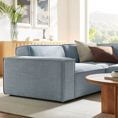 Restore Sky 3-Piece Performance Fabric Upholstered Modular L-Shaped Sectional Sofa - 82.3x96.6" - Ornate Home
