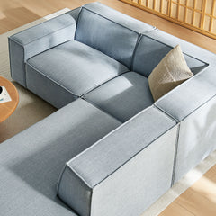 Restore Sky 3-Piece Performance Fabric Upholstered Modular L-Shaped Sectional Sofa - 82.3x96.6" - Ornate Home