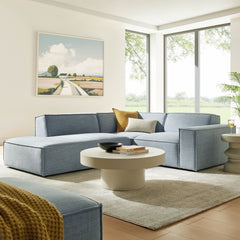 Restore Sky 3-Piece Performance Fabric Upholstered Modular L-Shaped Sectional Sofa - 82.3x96.6x28" - Ornate Home